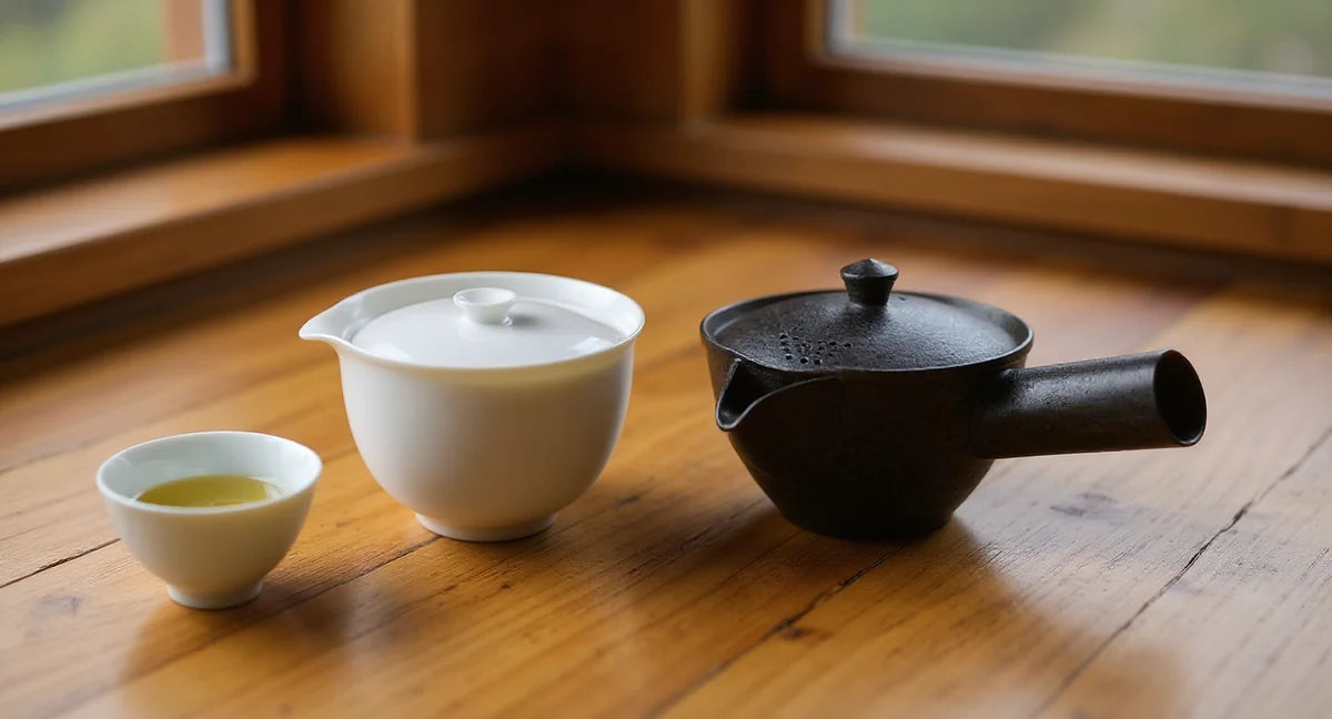宝瓶と絞り出し急須の違いと使い方 — 玉露を活かす器の選び方 – FAR